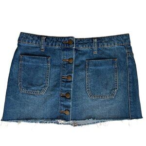 Vintage BDG Micro Mini Button Up Jean Skirt